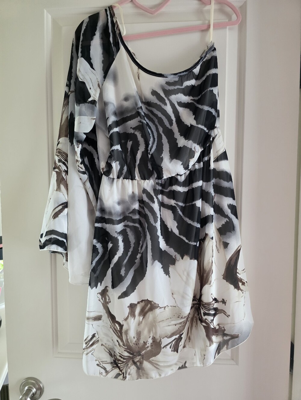 Zebra Floral One Arm Dress